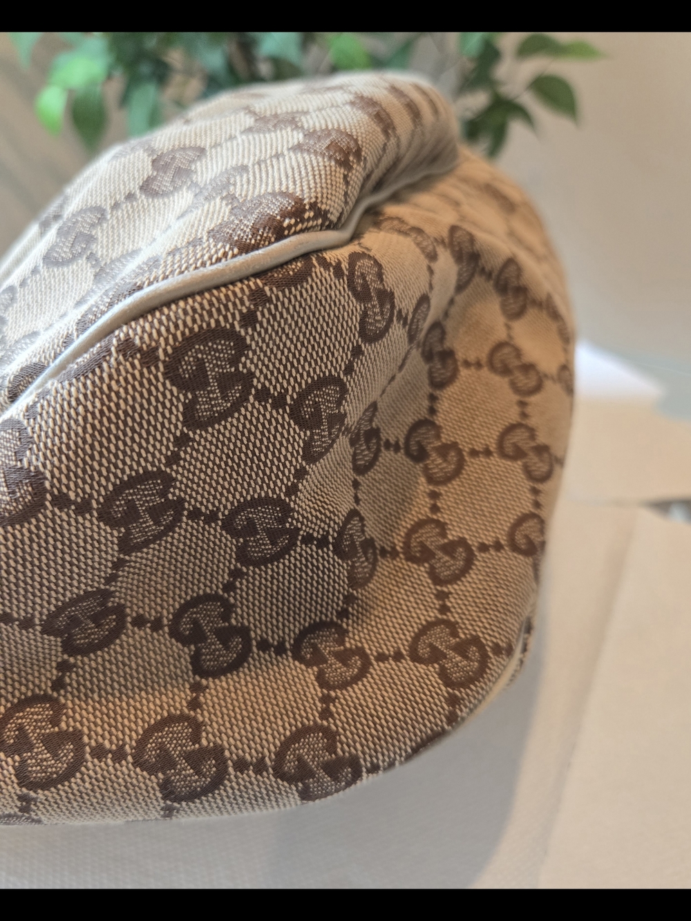 Gucci GG Canvas Sukey Shoulder Bag 296834 Beige Leather With Certificate Of AUTH - Picture 11 of 17